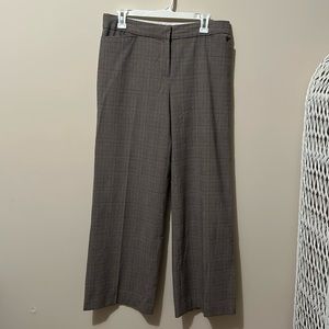 Liz Claiborne Women’s Wide Leg Dress Career Pants Beige Plaid Size 8